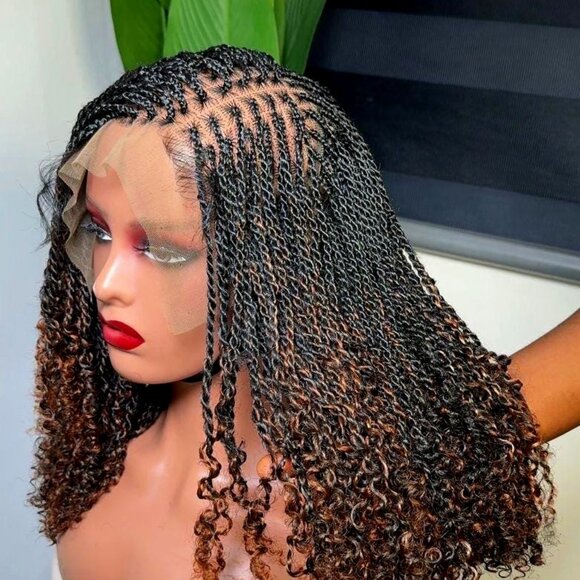 Human Hair Goddess Box Braided Wig - Picture 1 of 2